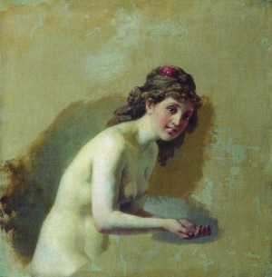 Lady washing herself